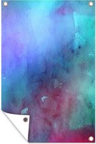 Affiche jardin - Toile jardin - Affiches jardin extérieur - Aquarelle - Blauw - Rouge - Vert - Posters de jardin cm - Jardin