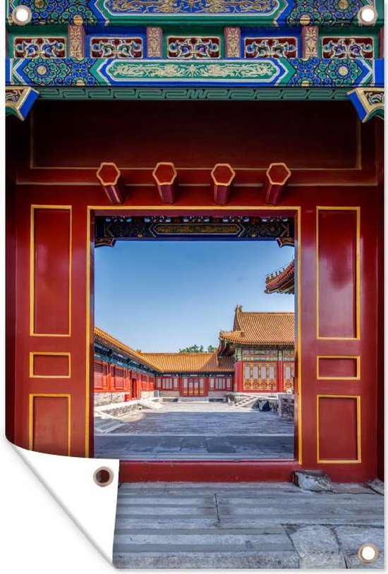 Tuinposters buiten De deuren van de Verboden Stad in China - 60x90 cm - Tuindoek - Buitenposter