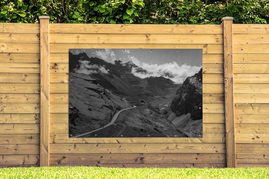 Décoration murale Bolivia - Route - Zwart - Wit - 180x120 cm - Poster jardin - Toile jardin - Poster extérieur