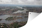 Tuinposters buiten Stockholm vanuit de lucht in Zweden - 90x60 cm - Tuindoek - Buitenposter