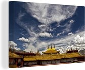 Vue de face du Temple du Jokhang Tibet Toile 90x60 cm - Tirage photo sur toile (Décoration murale salon / chambre)