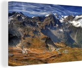 Canvas Schilderij De weg naar de hoogste berg in Oostenrijk - 120x80 cm - Wanddecoratie