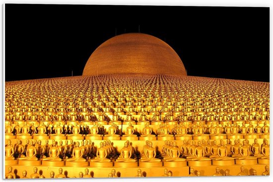 Forex - Veel Gouden Boeddha's  - 60x40cm Foto op Forex
