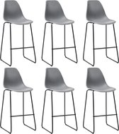 Medina Barstoelen 6 st kunststof grijs