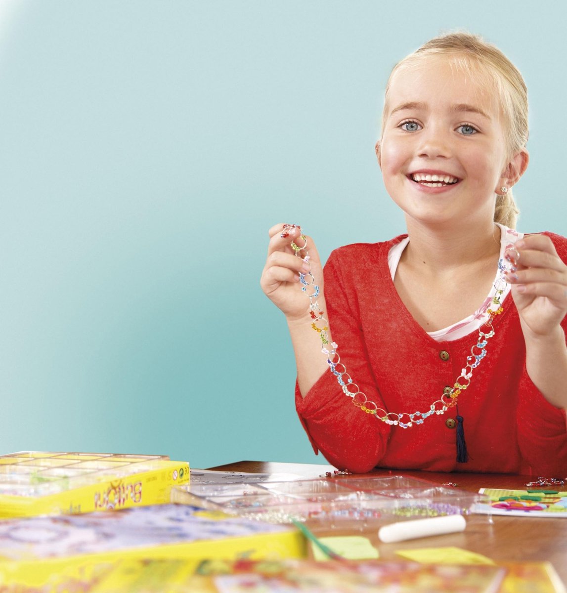 Totum Bling Rings armbandjes maken creatief speelgoed meisjes 1000+ kralen en ringetjes knutselen sieradenset - cadeautip — afbeelding 6
