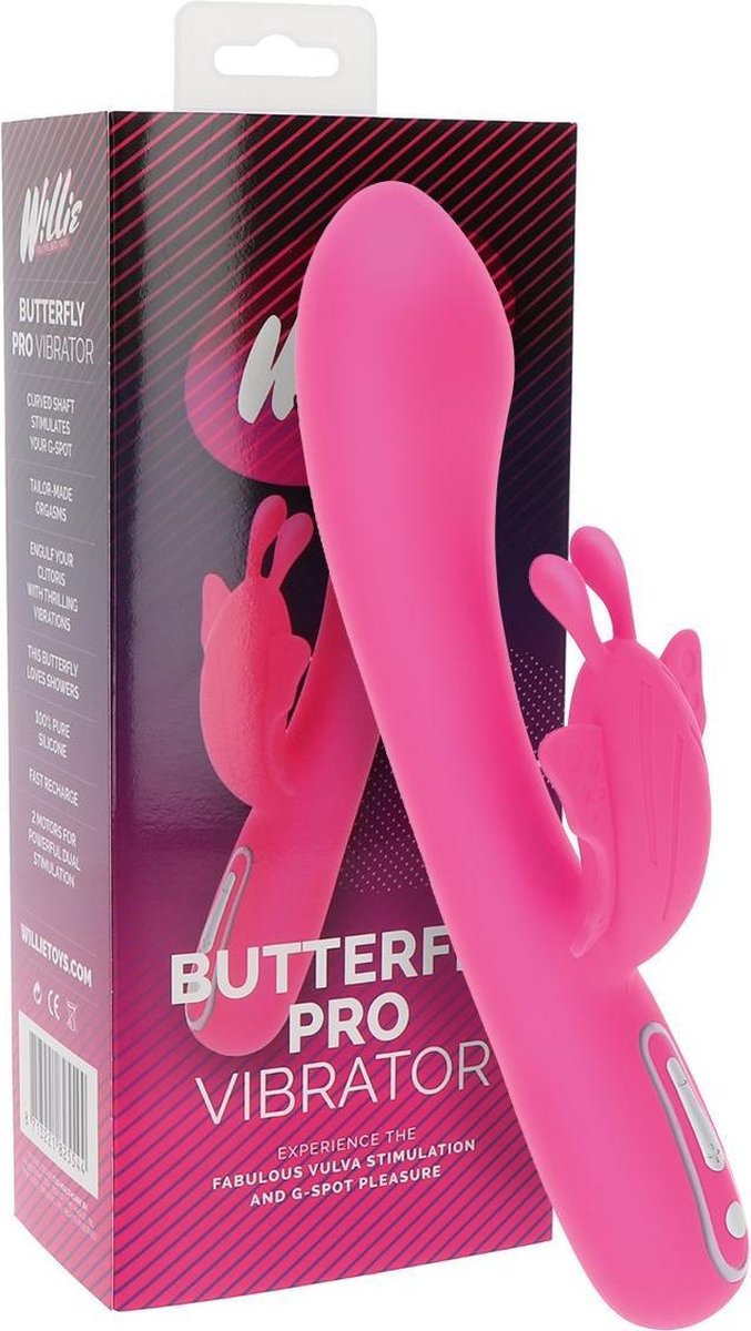 Willie Toys - Butterfly Pro Vibrator - Lengte: 21,5 cm - 7 vibratiepatronen - 5 vibratiesnelheden