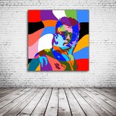 James Dean Pop Art Canvas - 90 x 90 cm - Canvasprint - Op dennenhouten kader - Geprint Schilderij - Popart Wanddecoratie