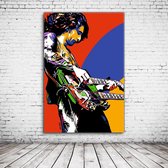 Jimmy Page Pop Art Canvas - 100 x 65 cm - Canvasprint - Op dennenhouten kader - Geprint Schilderij - Popart Wanddecoratie