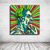 Pop Art Dennis Rodman Acrylglas - 80 x 80 cm op Acrylaat glas + Inox Spacers / RVS afstandhouders - Popart Wanddecoratie