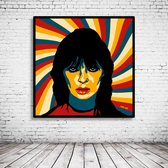 Pop Art Nico Acrylglas - 100 x 100 cm op Acrylaat glas + Inox Spacers / RVS afstandhouders - Popart Wanddecoratie