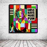 Pop Art Marilyn Monroe Poster in lijst - 90 x 90 cm en 2 cm dik - Fotopapier Mat 180 gr Framed - Popart Wanddecoratie inclusief lijst