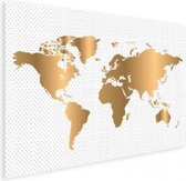 Wereldkaart Golden Dots - Poster 60x40