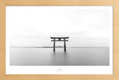 JUNIQE - Poster met houten lijst Gate -13x18 /Grijs & Wit