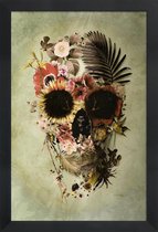 JUNIQE - Poster in houten lijst Garden Skull Light -30x45 /Grijs &