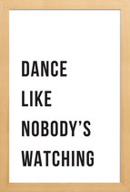 JUNIQE - Poster met houten lijst Dance - White -13x18 /Wit & Zwart