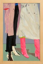 JUNIQE - Poster met houten lijst Siblings -30x45 /Kleurrijk
