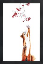 JUNIQE - Poster met houten lijst Squirrel -13x18 /Wit