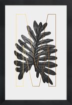 JUNIQE - Poster in houten lijst Plants M -40x60 /Grijs & Ivoor