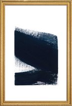 JUNIQE - Poster met houten lijst Minimal 3 -20x30 /Blauw & Wit