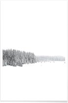 JUNIQE - Poster White White Winter 1/2 -20x30 /Grijs & Wit
