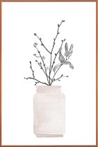 JUNIQE - Poster met kunststof lijst Winter Flower -40x60 /Wit & Zwart