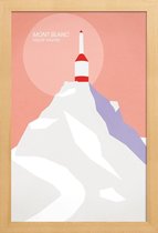 JUNIQE - Poster in houten lijst Mont Blanc -40x60 /Grijs & Roze