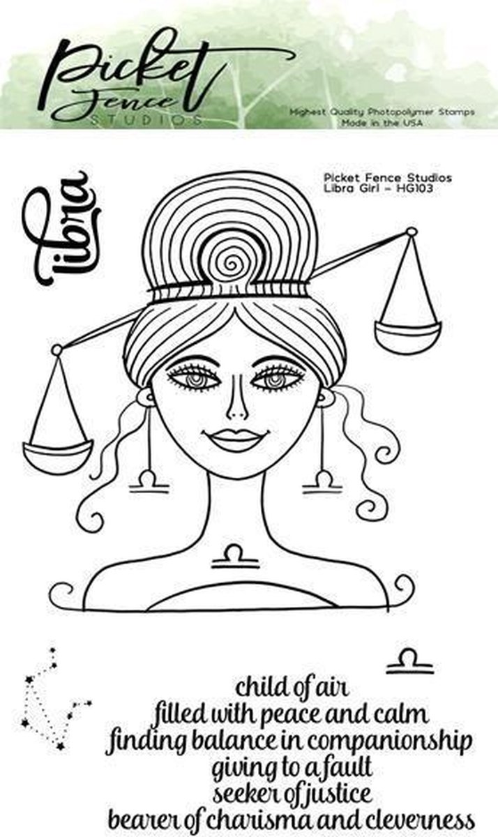 Libra Girl Clear Stamps (HG-103)