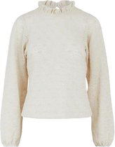 Pieces T-shirt Pcflori Ls Lace Top 17115659 Ecru Dames Maat - XL