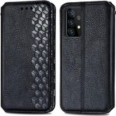 Samsung Galaxy A41 Luxe Book Case Hoesje met Patroon - Kunstleer - Pasjes Houder - Magneet Sluiting - Samsung Galaxy A41 - Zwart