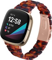 Resin Smartwatch bandje - Geschikt voor  Fitbit Versa 3 resin band - lava - Strap-it Horlogeband / Polsband / Armband