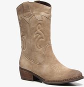 TwoDay suede dames cowboy western laarzen - Beige - Maat 36