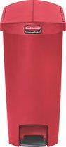 Rubbermaid Slim Jim Step On container End Step kunststof 50 ltr, Rood (VB224115)