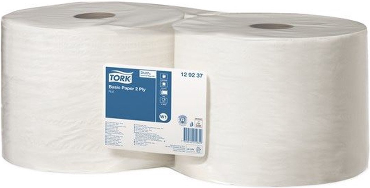 Goedkoopste Tork Universal Wiper 320 2-lgs wit 510 mtr x 24 cm pak à 2 rol/1500 vel (129237