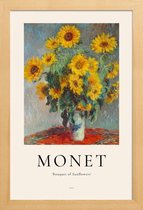 JUNIQE - Poster met houten lijst Monet - Bouquet of Sunflowers -13x18