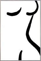 JUNIQE - Poster met kunststof lijst Curve -20x30 /Grijs & Ivoor