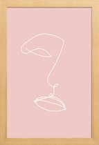 JUNIQE - Poster in houten lijst Outline -20x30 /Roze