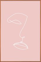 JUNIQE - Poster met kunststof lijst Outline -20x30 /Roze