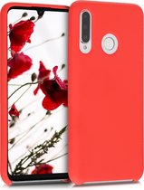 kwmobile telefoonhoesje voor Huawei P30 Lite - Hoesje met siliconen coating - Smartphone case in mat rood