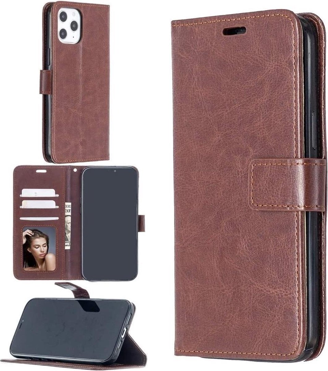 Portemonnee Book Case Hoesje Geschikt voor: iPhone 12 Pro Max - bruin