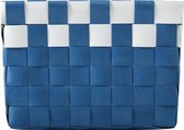 BASKET 14 * 14 * 9 cm donkerblauw en WIT