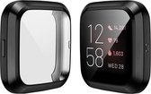 Strap-it TPU case - zwart bescherm hoesje geschikt voor Fitbit Versa 2 - zwarte beschermhoes voor Versa 3