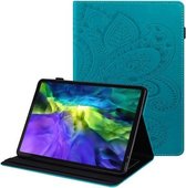Peacock Tail Embossing-patroon Horizontale flip-lederen hoes met houder & kaartsleuven & portemonnee & antislipstrip & wake-up / slaapfunctie voor iPad Pro 11 2021 / 2020 (blauw)