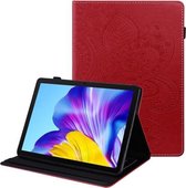 Voor Huawei Mediapad Enjoy 2 / Honor Pad 6 / MediaPad T10 / T10S Peacock Tail Embossing Pattern Horizontale Flip Leather Case met houder & kaartsleuven & portemonnee & antislipstrip (rood)