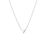 YO&NO - Ketting - Zilver - driehoek - 1,1 mm - 41 + 4 cm - Sieraden vrouw - Gerhodineerd - Zilver 925