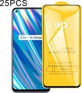 Voor OPPO Realme Q3 5G / Q3i 5G 25 PCS 9D Volledige lijm Volledig scherm Gehard glasfilm