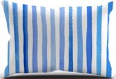 Sierkussen - Stripes - Wit En Blauw - 40 Cm X 40 Cm