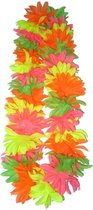 Bloemenketting - Hawaii - Gekarteld - Fluor / neon