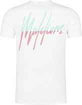 Malelions Women Split T-Shirt - White/Mint & Pink - XXS