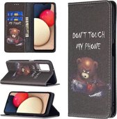 Voor Samsung Galaxy A03s Gekleurde Tekening Patroon Onzichtbare Magnetische Horizontale Flip PU Lederen Case met Houder & Kaartsleuven & Portemonnee (Beer)