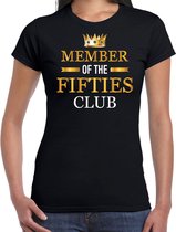 T-shirt cadeau membre du club des fifties - noir - femme - chemise cadeau anniversaire 50 ans / outfit / Sarah 2XL